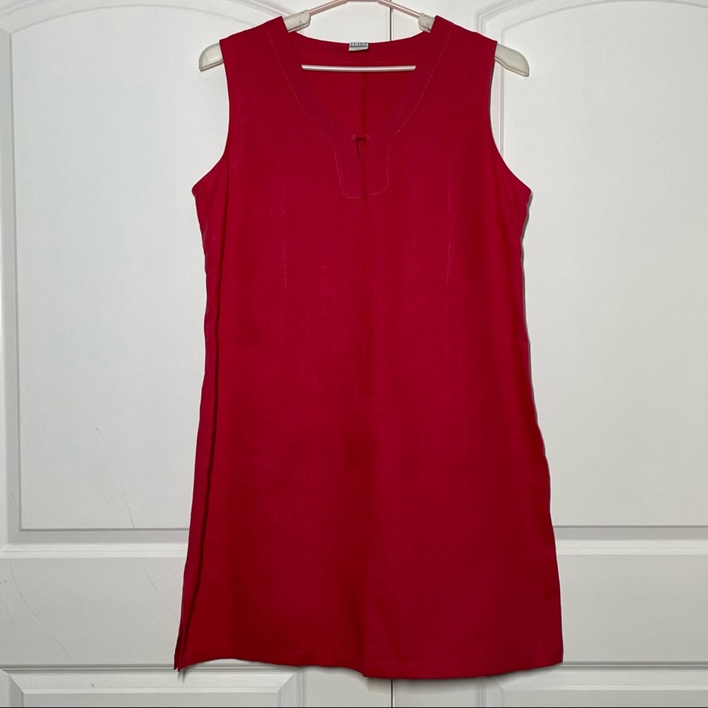 IVHO Red 100% Linen Midi Dress size XXL - Picture 5 of 8